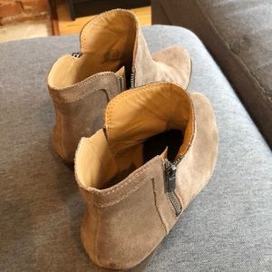 Tan suede booties